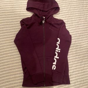 Purple zip up adidas sweatshirt